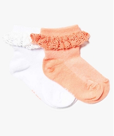 chaussettes bebe fille en coton bio a volants (lot de 2) blanc3994901_1