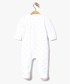 pyjama bebe en velours avec ouverture avant et motifs etoiles blanc3996201_2