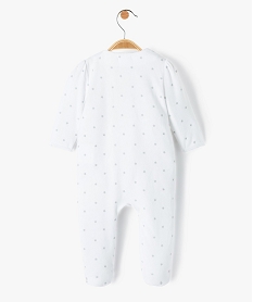 pyjama bebe en velours avec ouverture avant et motifs etoiles blanc pyjamas velours3996201_3