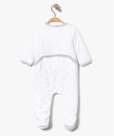 pyjama dors-bien en velours avec motif lapin endormi blanc3997101_2