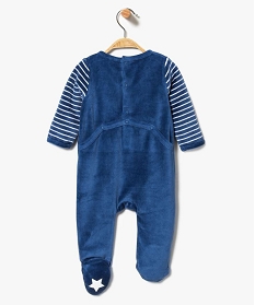 pyjama dors-bien en velours avec motif chat bleu pyjamas velours3997201_2