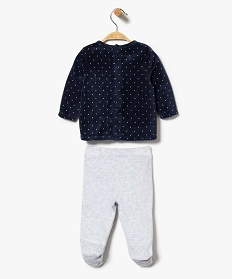 pyjama 2 pieces en velours pour bebe fille avec motif noeud bleu3997301_2