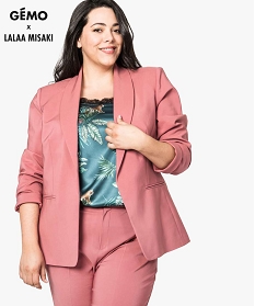 veste de tailleur porte ouvert manches ¾ - gemo x lalaa misaki rose vestes4000301_1