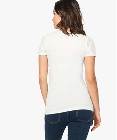 tee-shirt de grossesse empiecement dentelle blanc4003901_3