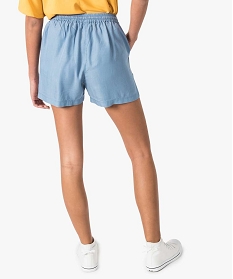 short en lyocell avec cordon pompons bleu shorts4022101_3