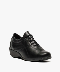 derbies femme confort dessus cuir a talon compense - bopy noir4029601_2