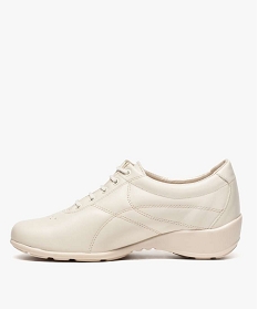 derbies femme confort dessus cuir a talon compense - bopy beige derbies4029701_3