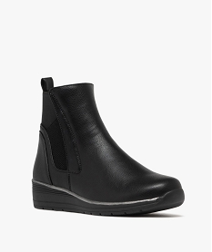 boots femme confort interieur fourre a bout carre et lisere - hobiz noir standard bottines bottes4044801_2