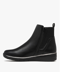 boots femme confort interieur fourre a bout carre et lisere - hobiz noir standard bottines bottes4044801_3