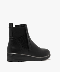boots femme confort interieur fourre a bout carre et lisere - hobiz noir standard bottines bottes4044801_4