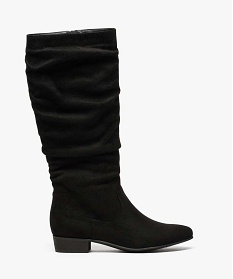 bottes femme unies en suedine tige drapee noir5730601_1