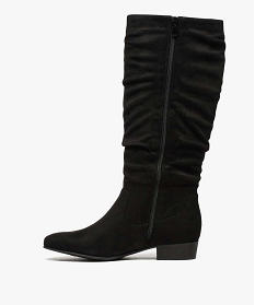 bottes femme unies en suedine tige drapee noir5730601_3
