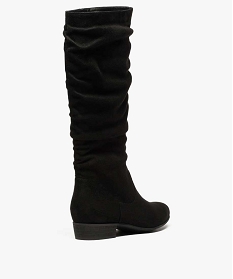 bottes femme unies en suedine tige drapee noir5730601_4