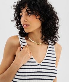 debardeur raye en maille cotelee femme - lulucastagnette beige pulls6095801_3
