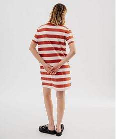 robe tee-shirt a manches courtes rayee femme imprime6168501_3