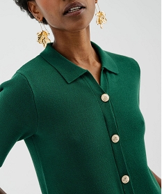 robe en maille a manche courtes avec boutons metalliques femme[missing] vert standard6169801_2