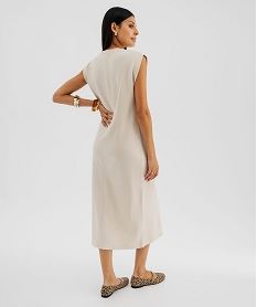 robe sweat longue sans manches femme beige6170401_3