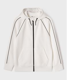 GEMO Sweat zippé à capuche avec liserés contrastants garçon Beige