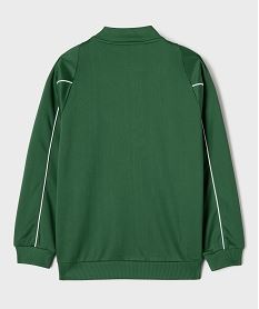 sweat de sport zippe avec broderie poitrine garcon vert standard sweats6474401_3