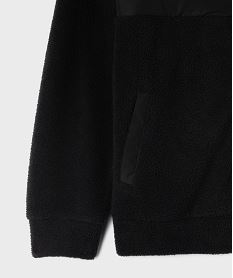 sweat zippe bi-matieres avec col montant garcon noir standard sweats6474501_2