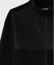 sweat zippe bi-matieres avec col montant garcon noir standard sweats6474501_3
