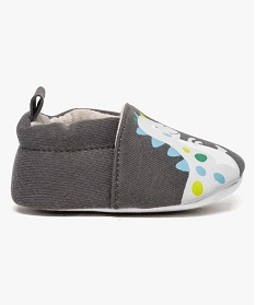 chaussures de naissance en toile avec motif dinosaure gris chaussures de naissance6919201_1