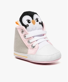 chaussures de naissance motif pingouin gris6920801_2