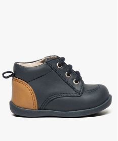 chaussures premiers pas en cuir avec empiecement talon bleu6921801_1