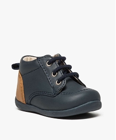 chaussures premiers pas en cuir avec empiecement talon bleu6921801_2