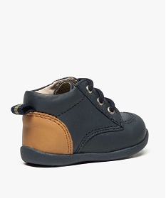 chaussures premiers pas bebe garcon bicolores dessus cuir bleu6921801_4