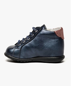 chaussures premiers pas en cuir avec motifs etoiles - bopy bleu nouveautes bebe fille6921901_3