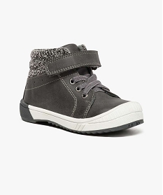 baskets montantes avec col en tissu contrastant gris bottes et chaussures montantes6925201_2
