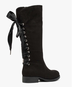 bottes fille avec lacets rubans a larriere noir standard6950001_4