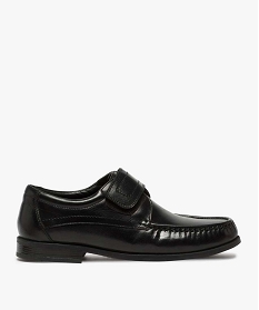 GEMO Mocassins homme dessus cuir fermeture à scratch noir standard