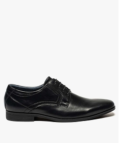 GEMO Derbies homme unis à bout carré noir standard