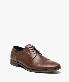 derbies homme en simili cuir avec empiecement au bout orange6952801_2