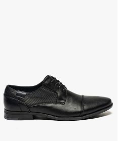 GEMO Derbies homme unis à bout droit et surpiqûres noir standard
