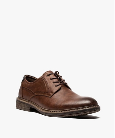 derbies homme avec un oillet metallique et surpiqures orange6953101_2