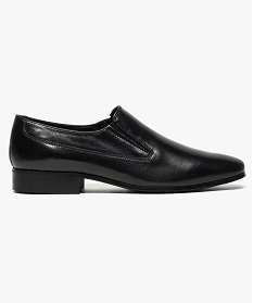 chaussures homme slippers dessus cuir noir chaussures de ville6953901_1