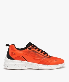 baskets homme running fluo avec semelle mouchetee orange baskets et tennis6960101_1