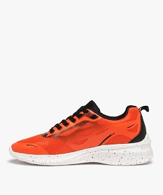 baskets homme running fluo avec semelle mouchetee orange6960101_3