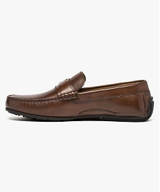mocassin en cuir lisse avec boucle decorative brun mocassins et chaussures bateaux6960701_3