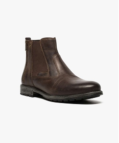 boots homme avec zip et elastique brun bottes et boots6962201_2