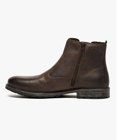 boots homme avec zip et elastique brun bottes et boots6962201_3