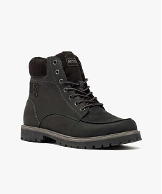 boots fourrees a semelle crantee noir bottes et boots6963201_2