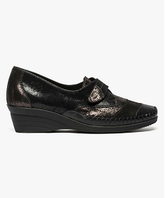 chaussures confort en cuir paillete noir6965901_1