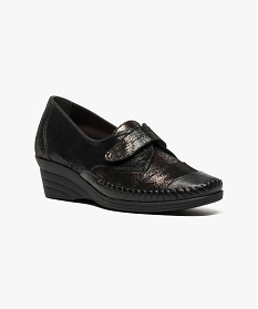 chaussures confort en cuir paillete noir6965901_2