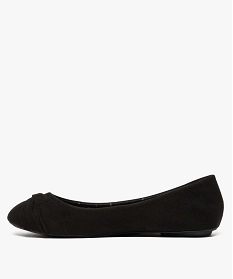 ballerines femme unies en suedine avec bout rond effet drape noir standard ballerines6977201_3
