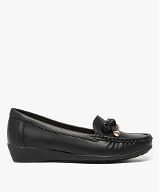 GEMO Mocassins confort unis à talon compensé femme noir standard