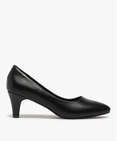 GEMO Escarpins femme unis à petit talon et bout amande noir standard